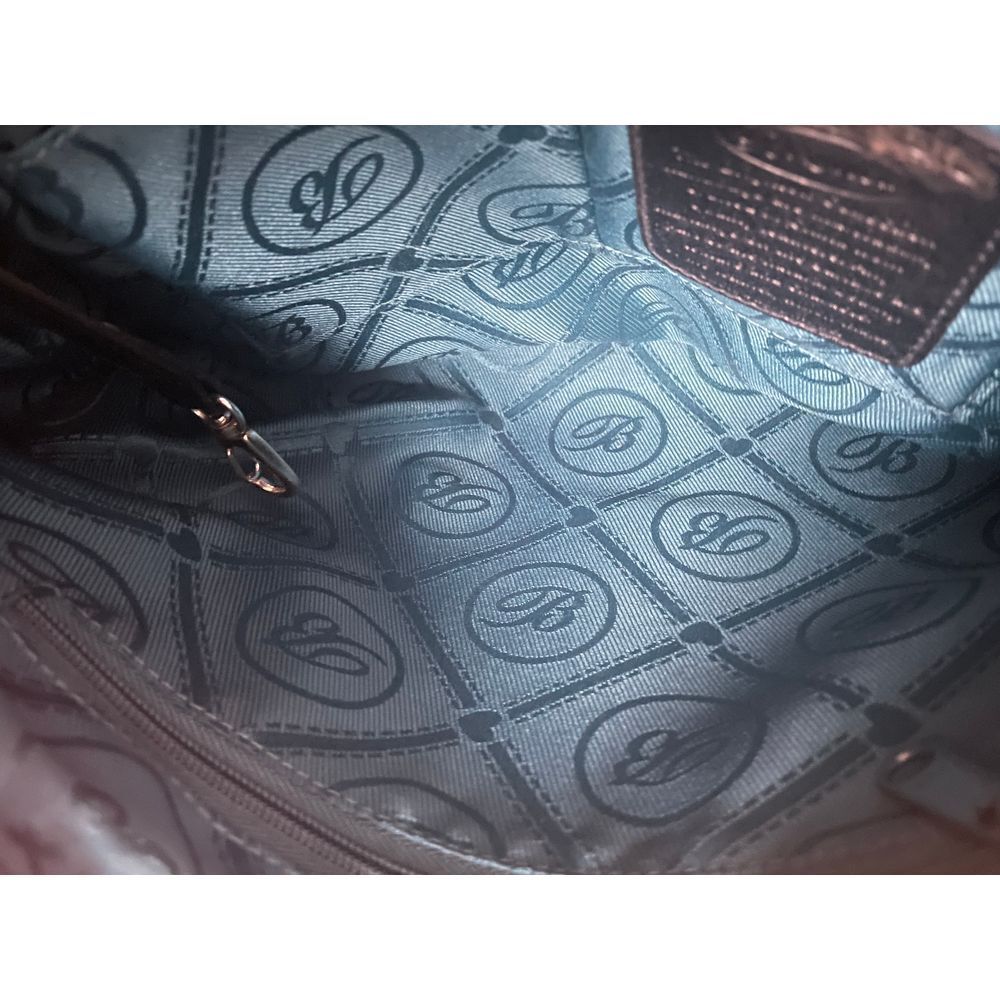 Brighton‎ Black Leather Hobo Bag with Brown Croc Trim & Silver Hardware - Picture 9 of 12